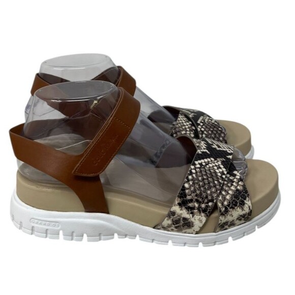 Cole Haan Sandals Size 7.5 B Women's Brown Snake Print Zero Grand II - Picture 2 of 12